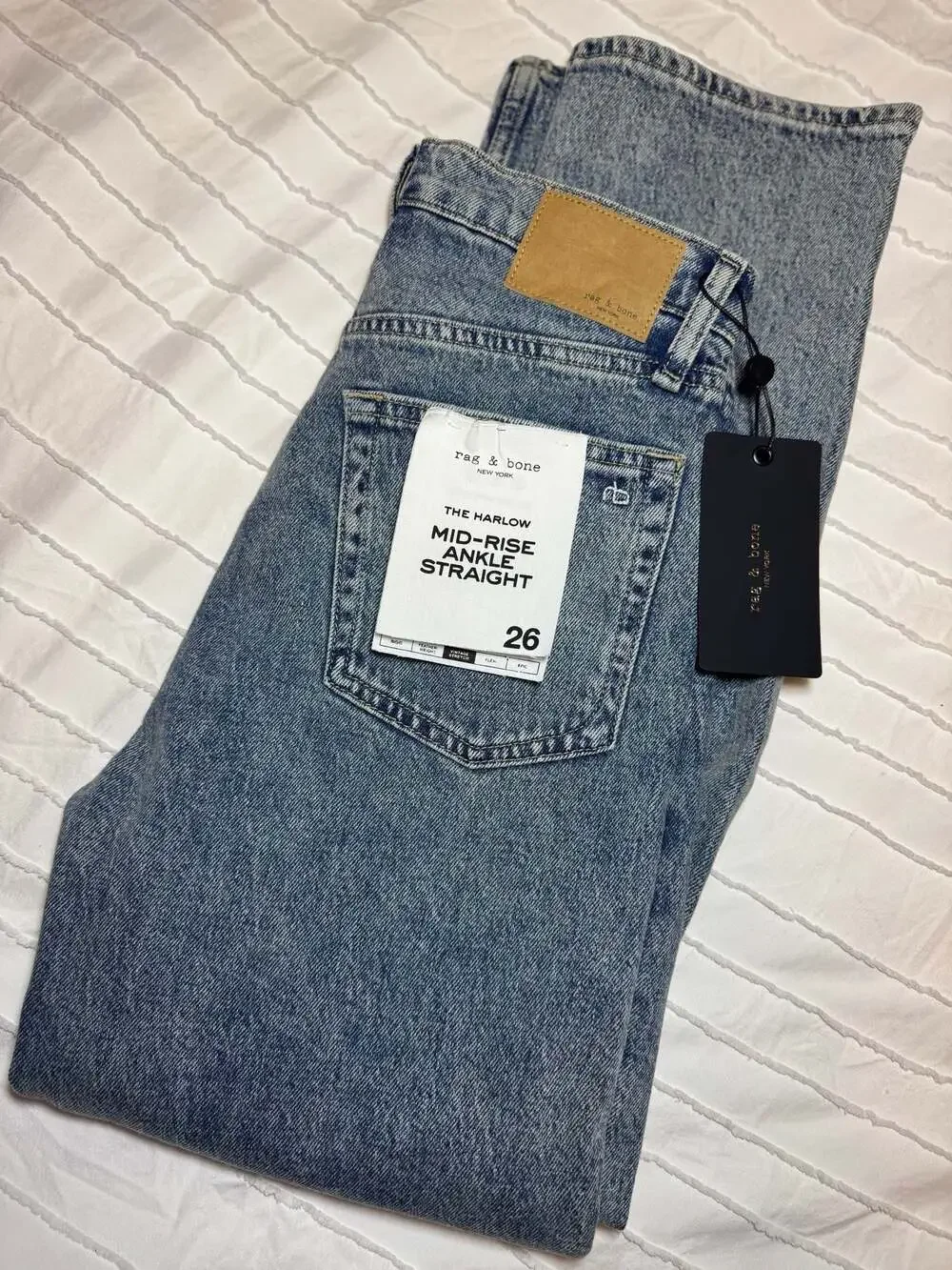 NEW Rag & Bone Harlow Mid-Rise Ankle Straight Jeans in Amity, Size 26 - Picture 8 of 8